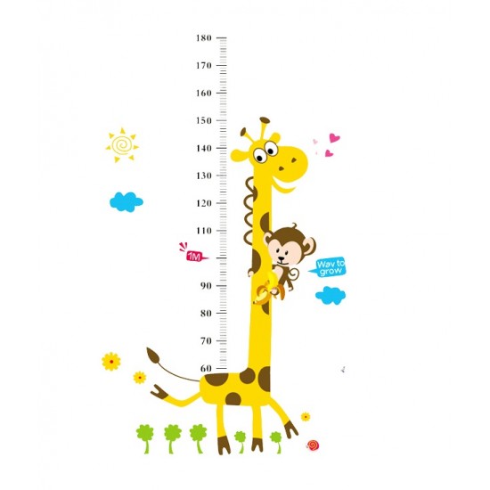 Sticker decorativ, Masuratoare cu animalute 180 cm, 131STK Sticker decorativ, Masuratoare cu animalute 180 cm, 131STK