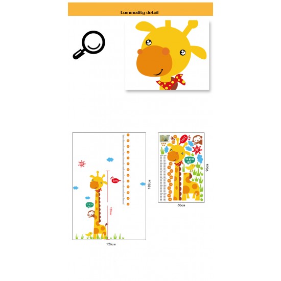 Sticker decorativ, Masuratoare cu animalute 182 cm, 136STK Sticker decorativ, Masuratoare cu animalute 182 cm, 136STK