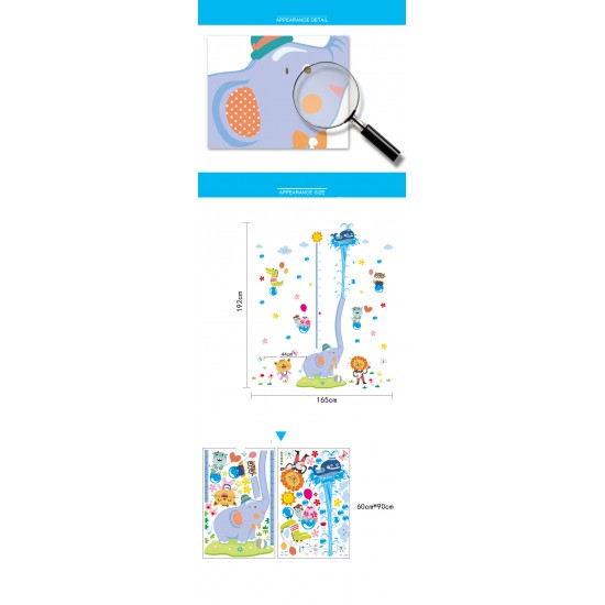 Sticker decorativ, Masuratoare cu animalute, 192 cm, 83STK Sticker decorativ, Masuratoare cu animalute, 192 cm, 83STK