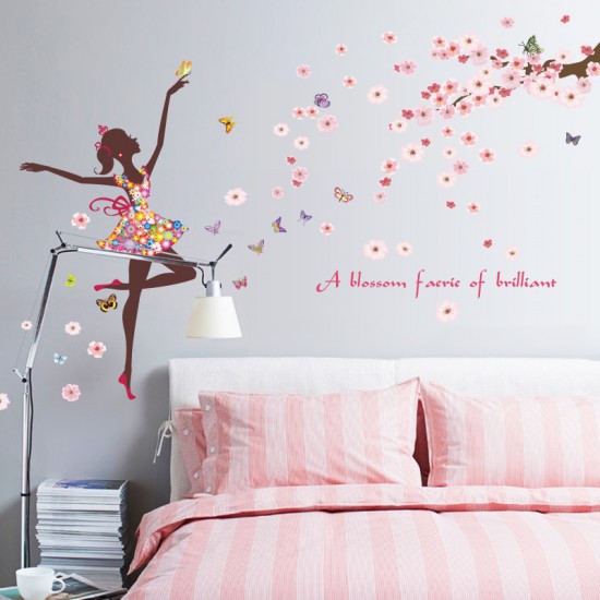 Sticker decorativ, Printesa cu fluturi, 140 cm, 721STK Sticker decorativ, Printesa cu fluturi, 140 cm, 721STK