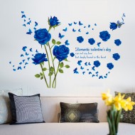Sticker decorativ, Trandafiri albastrii 147 cm, 129STK Sticker decorativ, Trandafiri albastrii 147 cm, 129STK