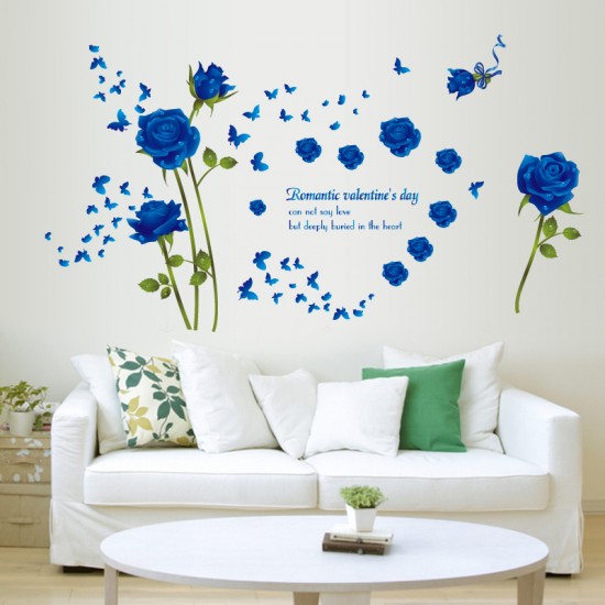 Sticker decorativ, Trandafiri albastrii 147 cm, 129STK Sticker decorativ, Trandafiri albastrii 147 cm, 129STK