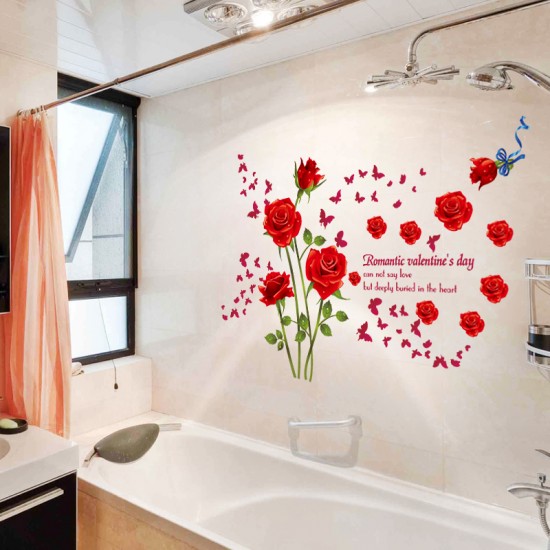 Sticker decorativ, Trandafiri rosii 147 cm, 128STK Sticker decorativ, Trandafiri rosii 147 cm, 128STK
