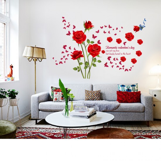 Sticker decorativ, Trandafiri rosii 147 cm, 128STK Sticker decorativ, Trandafiri rosii 147 cm, 128STK