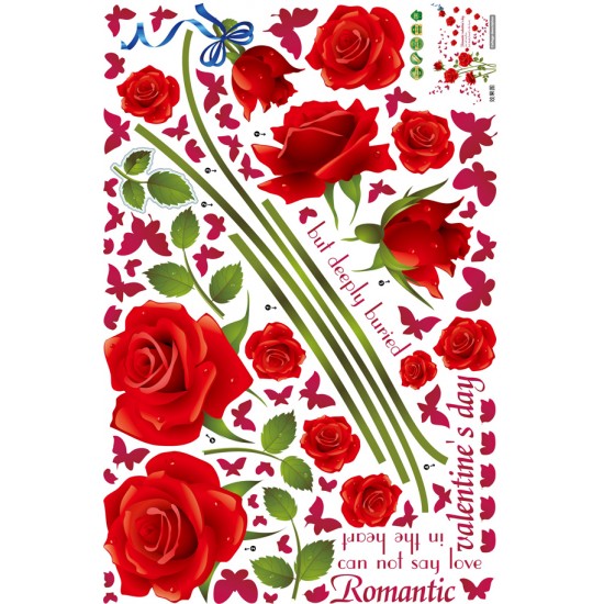 Sticker decorativ, Trandafiri rosii 147 cm, 128STK Sticker decorativ, Trandafiri rosii 147 cm, 128STK