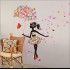 Sticker  decorativ  Umbrela din flori cu Fluturasi, 13STK