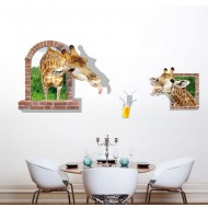Sticker decorativ, fereastra cu 2 girafe 130 cm, 60STK Sticker decorativ, fereastra cu 2 girafe 130 cm, 60STK