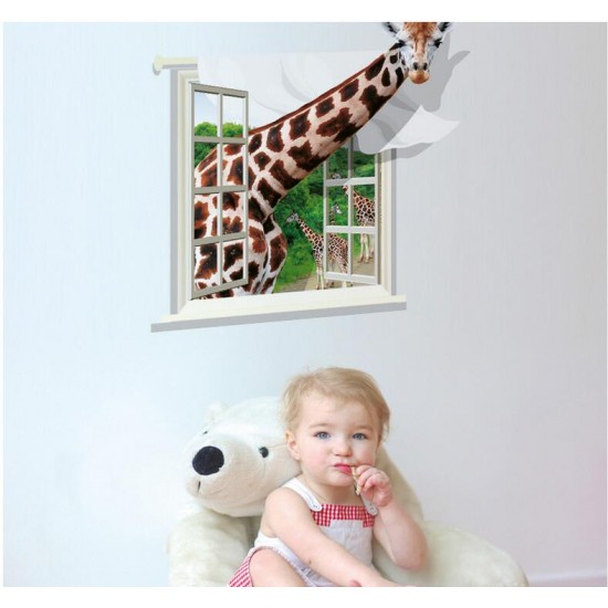 Sticker decorativ, fereastra cu girafa 79 cm, 58STK Sticker decorativ, fereastra cu girafa 79 cm, 58STK