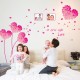Sticker decorativ, flori roz in forma de inima cu 2 rame foto, 185 cm, 92STK Sticker decorativ, flori roz in forma de inima cu 2 rame foto, 185 cm, 92STK