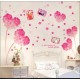 Sticker decorativ, flori roz in forma de inima cu 2 rame foto, 185 cm, 92STK Sticker decorativ, flori roz in forma de inima cu 2 rame foto, 185 cm, 92STK