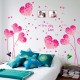 Sticker decorativ, flori roz in forma de inima cu 2 rame foto, 185 cm, 92STK Sticker decorativ, flori roz in forma de inima cu 2 rame foto, 185 cm, 92STK