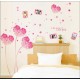 Sticker decorativ, flori roz in forma de inima cu 2 rame foto, 185 cm, 92STK Sticker decorativ, flori roz in forma de inima cu 2 rame foto, 185 cm, 92STK
