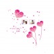 Sticker decorativ, flori roz in forma de inima cu 2 rame foto, 185 cm, 92STK Sticker decorativ, flori roz in forma de inima cu 2 rame foto, 185 cm, 92STK