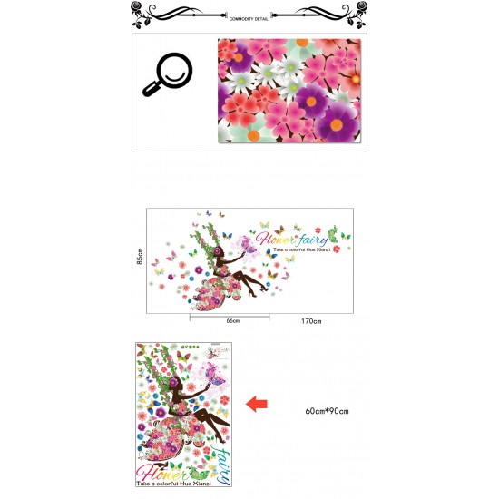 Sticker decorativ, flower fairy 170 cm, 71STK Sticker decorativ, flower fairy 170 cm, 71STK
