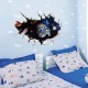 Sticker decorativ,  gaura in perete astronaut in spatiu,  80 cm, 67STK