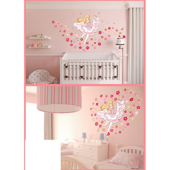 Sticker decorativ, girls, flowers 155 cm, 64STK Sticker decorativ, girls, flowers 155 cm, 64STK