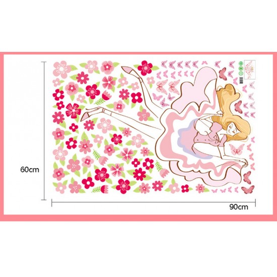 Sticker decorativ, girls, flowers 155 cm, 64STK Sticker decorativ, girls, flowers 155 cm, 64STK