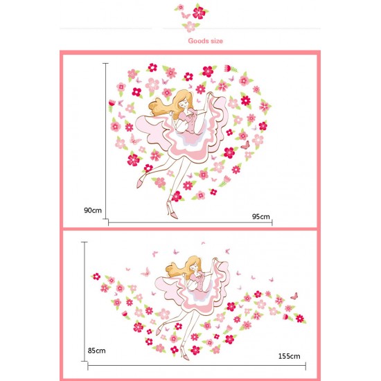 Sticker decorativ, girls, flowers 155 cm, 64STK Sticker decorativ, girls, flowers 155 cm, 64STK
