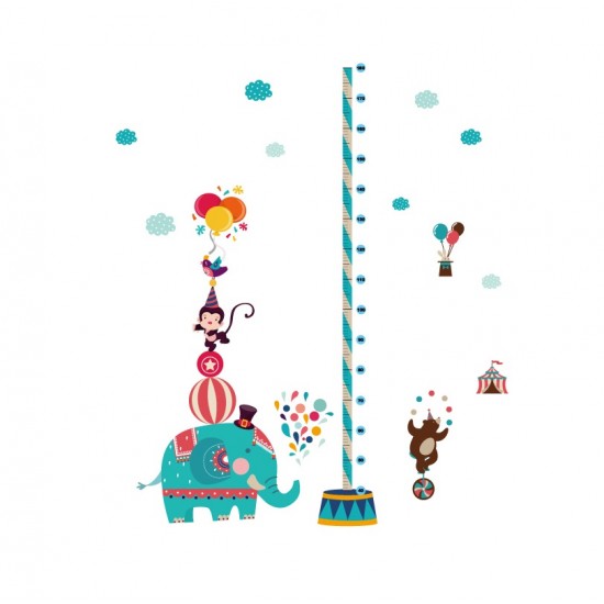 Sticker decorativ, masuratoare cu animalute  153 cm, 123STK