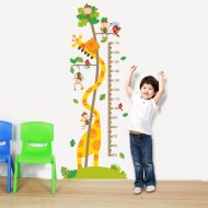 Sticker decorativ, masuratoare cu girafa si maimutele 160 cm, 61STK Sticker decorativ, masuratoare cu girafa si maimutele 160 cm, 61STK