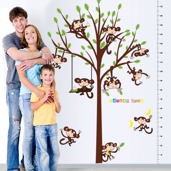 Sticker decorativ, masuratoare cu maimutele, 182 cm, 89STK
