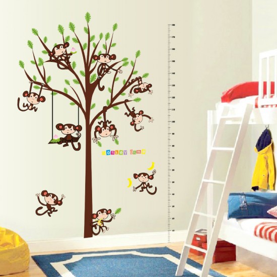Sticker decorativ, masuratoare cu maimutele, 182 cm, 89STK