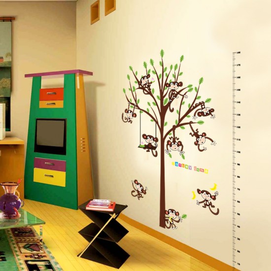 Sticker decorativ, masuratoare cu maimutele, 182 cm, 89STK