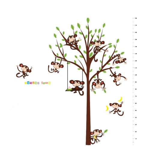 Sticker decorativ, masuratoare cu maimutele, 182 cm, 89STK