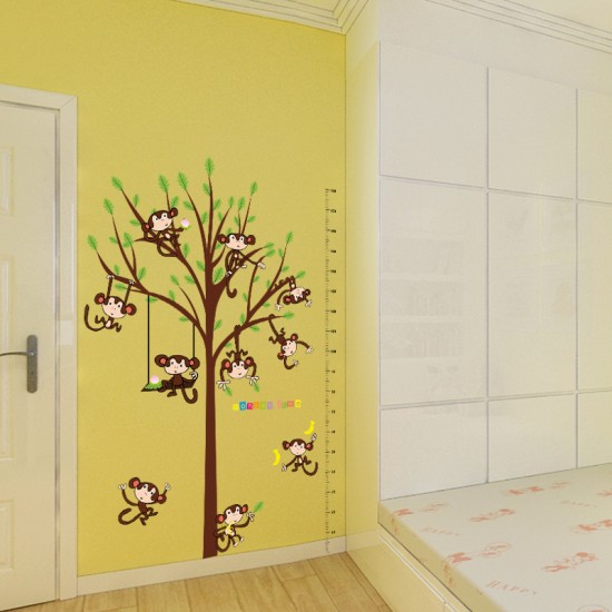 Sticker decorativ, masuratoare cu maimutele, 182 cm, 89STK