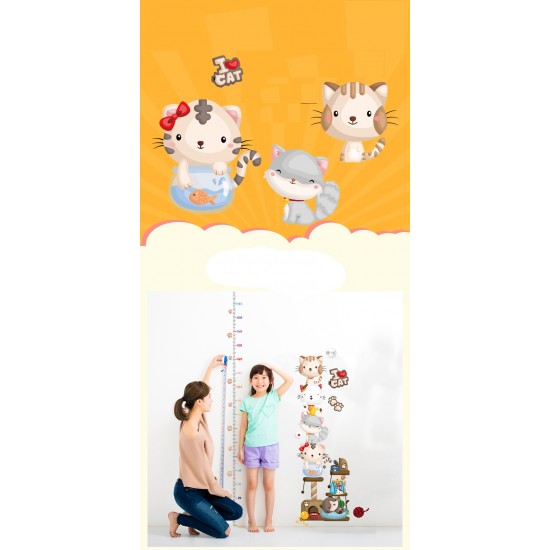 Sticker decorativ, masuratoare cu pisicute 180 cm, 80STK Sticker decorativ, masuratoare cu pisicute 180 cm, 80STK