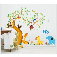 Sticker decorativ, pomul cu animalute 197 cm, 111STK Sticker decorativ, pomul cu animalute 197 cm, 111STK
