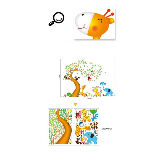Sticker decorativ, pomul cu animalute 197 cm, 111STK Sticker decorativ, pomul cu animalute 197 cm, 111STK