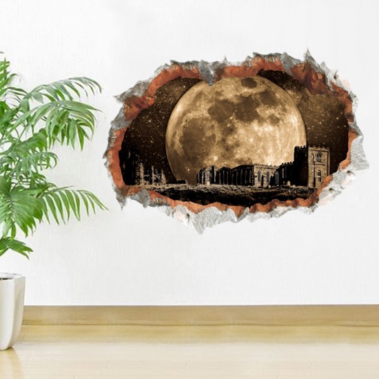 Sticker decorativ, Gaura in perete, privire spre luna 85 cm, 146STK-1 Sticker decorativ, Gaura in perete, privire spre luna 85 cm, 146STK-1