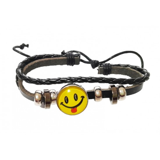 Bratara din piele ecologica, Emoticon, 114BJ Bratara din piele ecologica, Emoticon, 114BJ