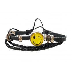 Bratara din piele ecologica, Emoticon, 115BJ Bratara din piele ecologica, Emoticon, 115BJ