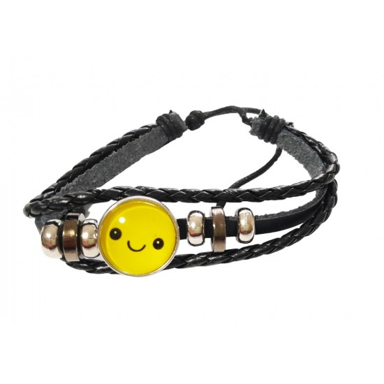 Bratara din piele ecologica, Emoticon, 116BJ Bratara din piele ecologica, Emoticon, 116BJ