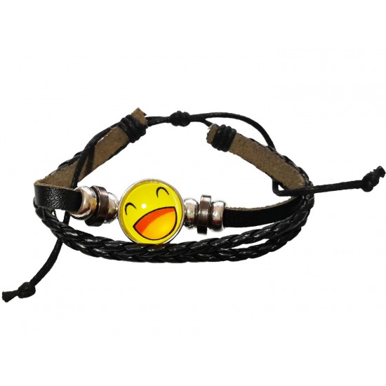 Bratara din piele ecologica, Emoticon, 117BJ Bratara din piele ecologica, Emoticon, 117BJ