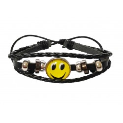 Bratara din piele ecologica, Emoticon, 121BJ Bratara din piele ecologica, Emoticon, 121BJ