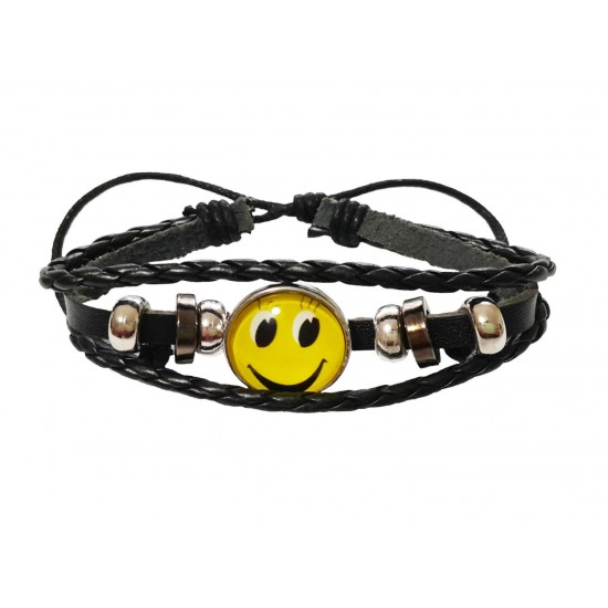 Bratara din piele ecologica, Emoticon, 121BJ Bratara din piele ecologica, Emoticon, 121BJ