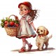 Sticker decorativ, Fetita si Catelul, Multicolor, 63 cm, 1294STK-4 Sticker decorativ, Fetita si Catelul, Multicolor, 63 cm, 1294STK-4