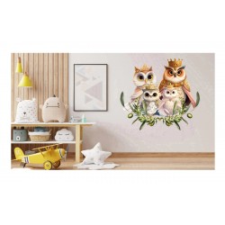 Sticker decorativ, Familia Regal Bufnita, Multicolor, 68 cm, 1295STK Sticker decorativ, Familia Regal Bufnita, Multicolor, 68 cm, 1295STK