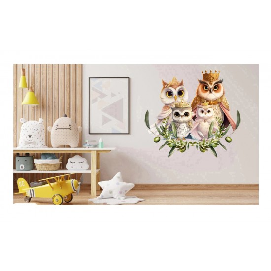 Sticker decorativ, Familia Regal Bufnita, Multicolor, 68 cm, 1295STK Sticker decorativ, Familia Regal Bufnita, Multicolor, 68 cm, 1295STK