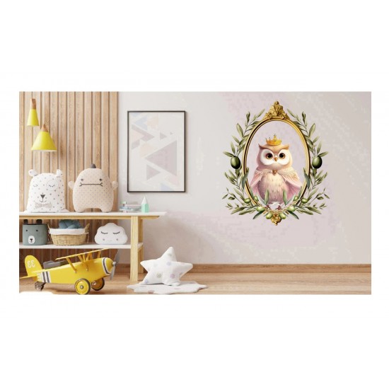 Sticker decorativ, Bufnita, Roz, 72 cm, 1295STK-1 Sticker decorativ, Bufnita, Roz, 72 cm, 1295STK-1