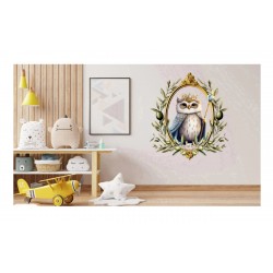 Sticker decorativ, Bufnita, Albastru, 72 cm, 1295STK-2 Sticker decorativ, Bufnita, Albastru, 72 cm, 1295STK-2