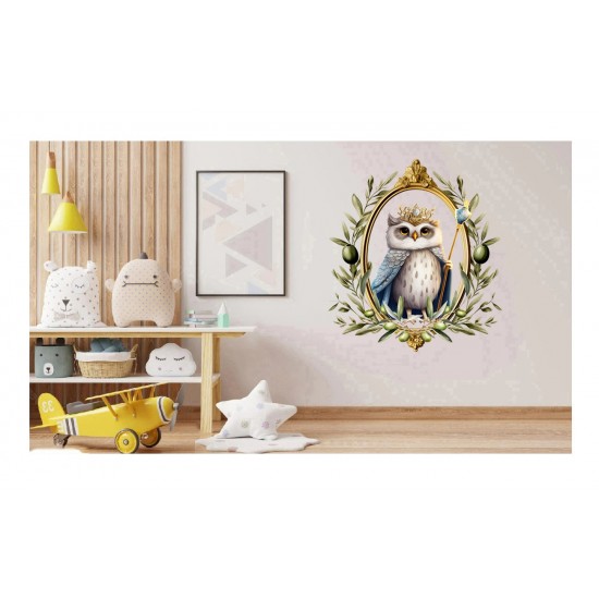 Sticker decorativ, Bufnita, Albastru, 72 cm, 1295STK-2 Sticker decorativ, Bufnita, Albastru, 72 cm, 1295STK-2