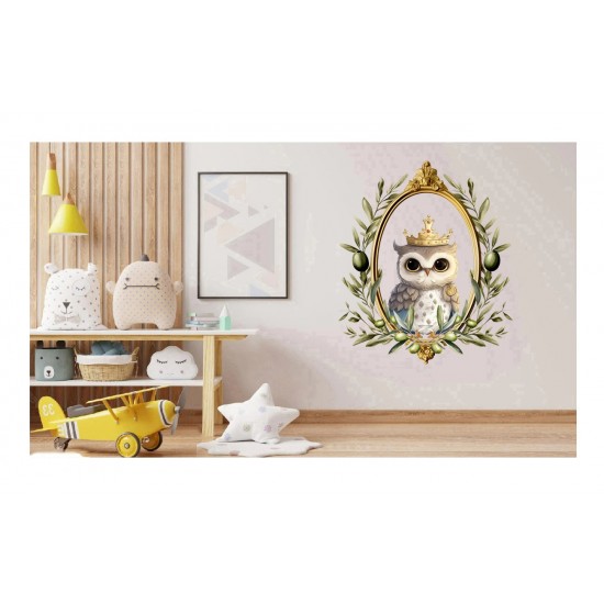 Sticker decorativ, Bufnita, Verde, 72 cm, 1295STK-4 Sticker decorativ, Bufnita, Verde, 72 cm, 1295STK-4