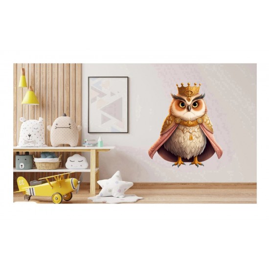 Sticker decorativ, Bufnita, Portocaliu, 70 cm, 1295STK-5 Sticker decorativ, Bufnita, Portocaliu, 70 cm, 1295STK-5