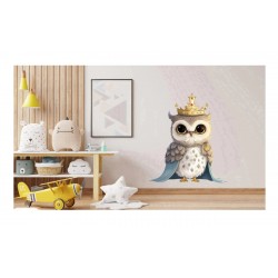 Sticker decorativ, Bufnita, Gri, 66 cm, 1295STK-7 Sticker decorativ, Bufnita, Gri, 66 cm, 1295STK-7