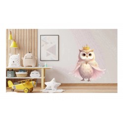 Sticker decorativ, Bufnita, Roz, 61 cm, 1295STK-8 Sticker decorativ, Bufnita, Roz, 61 cm, 1295STK-8