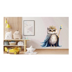 Sticker decorativ, Bufnita, Albastru, 65 cm, 1295STK-9 Sticker decorativ, Bufnita, Albastru, 65 cm, 1295STK-9